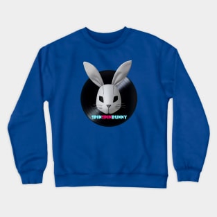 SpinSpinBunny Bunny Record Logo with Text Crewneck Sweatshirt